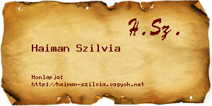 Haiman Szilvia névjegykártya